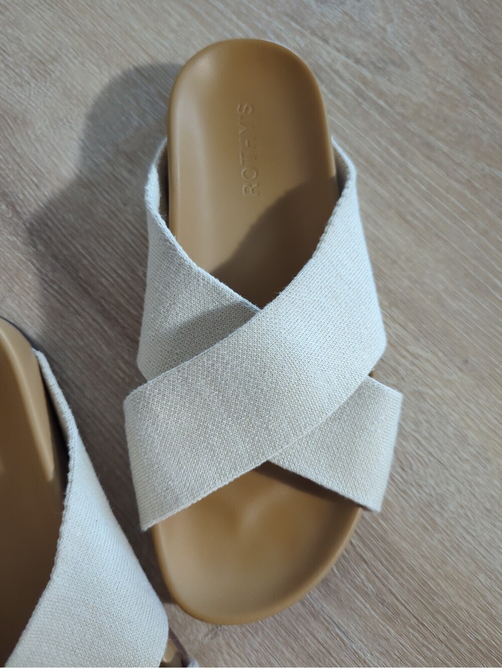Rothy's Women's the Weekend Slide Sandals Ivory Oat Natural Hemp Comfort, Size 7 - Picture 3 of 8